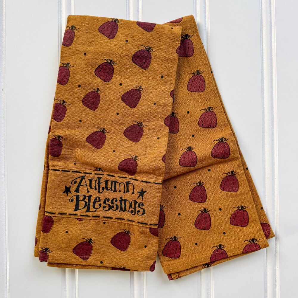 "Autumn Blessings" Hand Towels | Home Collections by Raghu | Fall Thanksgiving